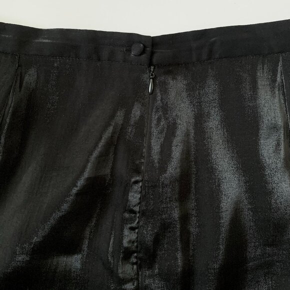 Laura Shiny Satin Black Long Formal Maxi Skirt Holiday Party Elegant Goth Whimsi - Picture 6 of 10